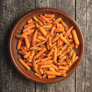 Half pan Roasted Baby Carrots with fresh herbs